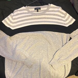 Express Gray and Black Colorblock Sweater
